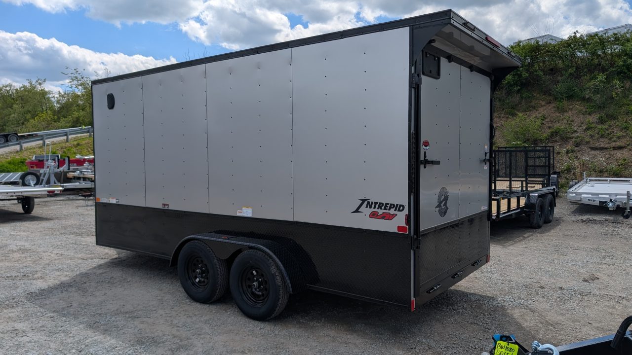New 2026 Homesteader 7x16 Intrepid "OHV" V-Nose Cargo Trailer w/ Ramp Door (84" INSIDE)