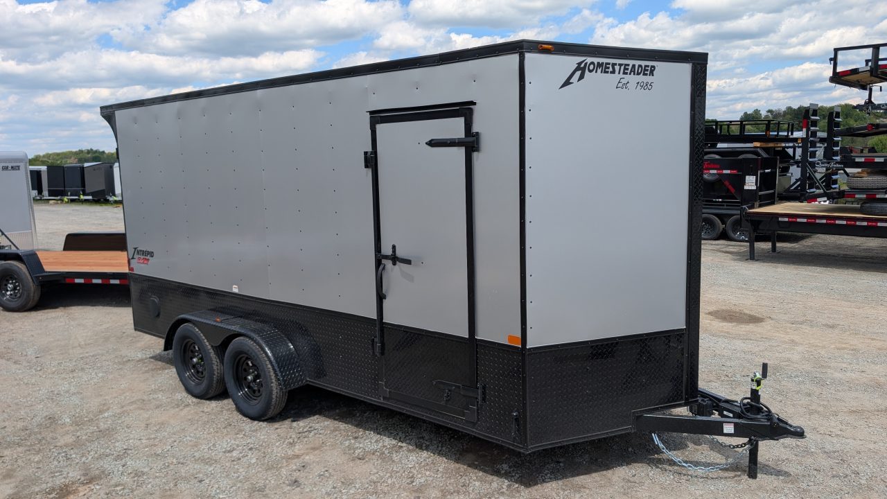 New 2026 Homesteader 7x16 Intrepid "OHV" V-Nose Cargo Trailer w/ Ramp Door (84" INSIDE)