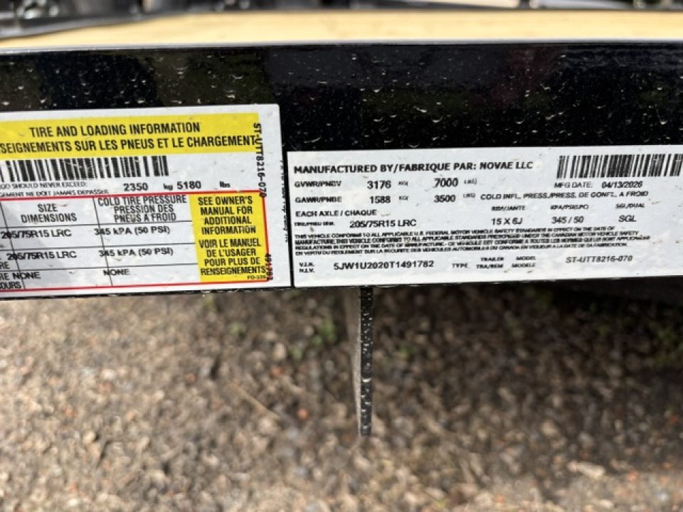 New 2026 Sure-Trac * 7X16-7K * 5FT LADDER GATE * TUBE TOP * EASY LUBE HUBS * STAKE POCKETS *ST-UTT8216-070 Utility Trailer