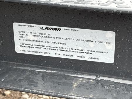 New #155578 2026 LAMAR CE 20 X 83 TANDEM AXLE 7K WOOD FLOOR CAR HAULER