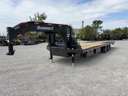 New 2026 Diamond C Trailers FMAX210L32X102HDT (32' X 102 ) 25K Hydraulic Dove Tail Flatbed Trailer