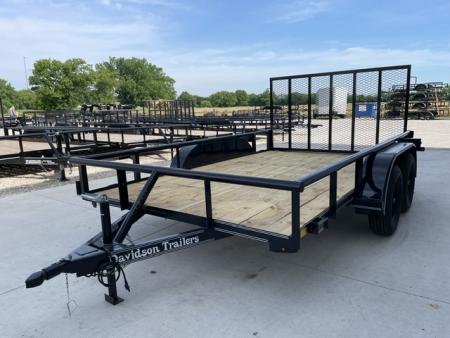 New 2026 DAVIDSON 83X12 TANDEM AXLE UTILITY PIPE TOP W/4' GATE