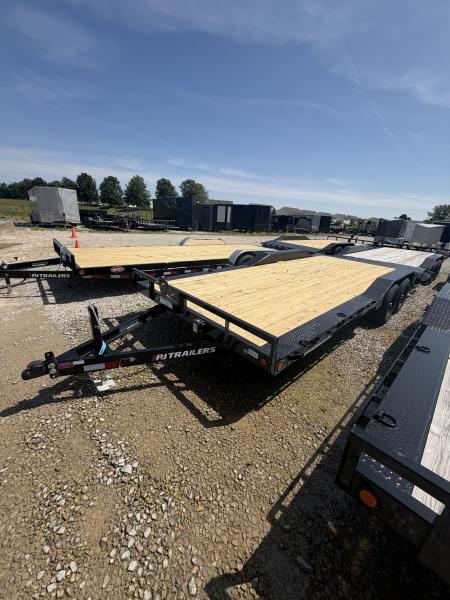 New 2027 PJ TRAILER BUGGY HAULER B5202 83X20 TA DOVETAIL W/ SLIDE IN RAMPS (GVW:9899) BLACK