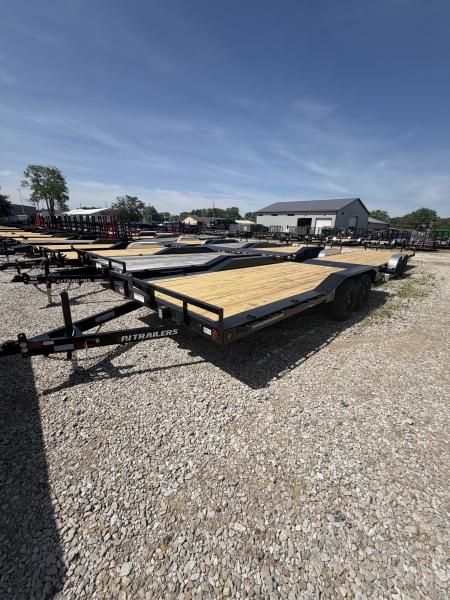 New 2027 PJ TRAILERS CARHAULER B5182 83X18 TA BUGGY DOVETAIL W/ SLIDE IN RAMPS (GVW:9899) BLACK