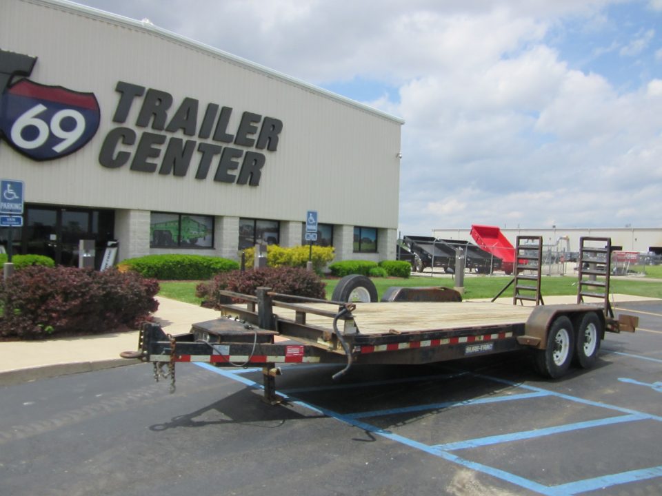 Used 2018 Sure-Trac 7 x 20 (18+2) ST8120IT-B-140 Equipment Trailer 14K / Spare Tire / Tool Box