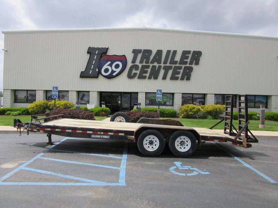 Used 2018 Sure-Trac 7 x 20 (18+2) ST8120IT-B-140 Equipment Trailer 14K / Spare Tire / Tool Box