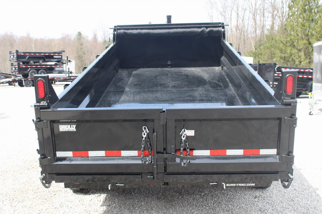 New 2026 Sure-Trac 7' x 16' HD Low Profile Telescopic Lift Hydraulic Dump Trailer - 14000# GVW