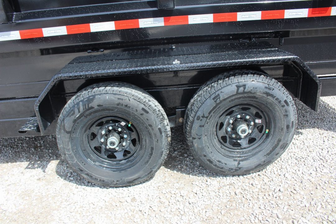 New 2026 Sure-Trac 7' x 16' HD Low Profile Telescopic Lift Hydraulic Dump Trailer - 14000# GVW