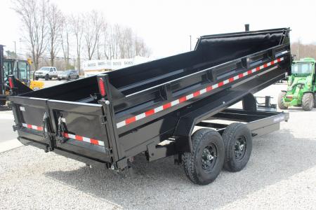 New 2026 Sure-Trac 7' x 16' HD Low Profile Telescopic Lift Hydraulic Dump Trailer - 14000# GVW
