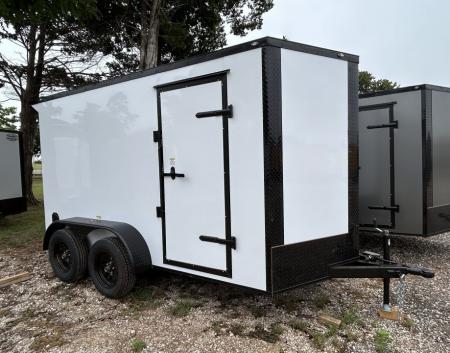 New 2026 Family Trailer 6x12 Tandem Axles Cargo / Enclosed Trailer-Screwless Exterior-Blackout Pkg-Rear Spoiler-HD Axles