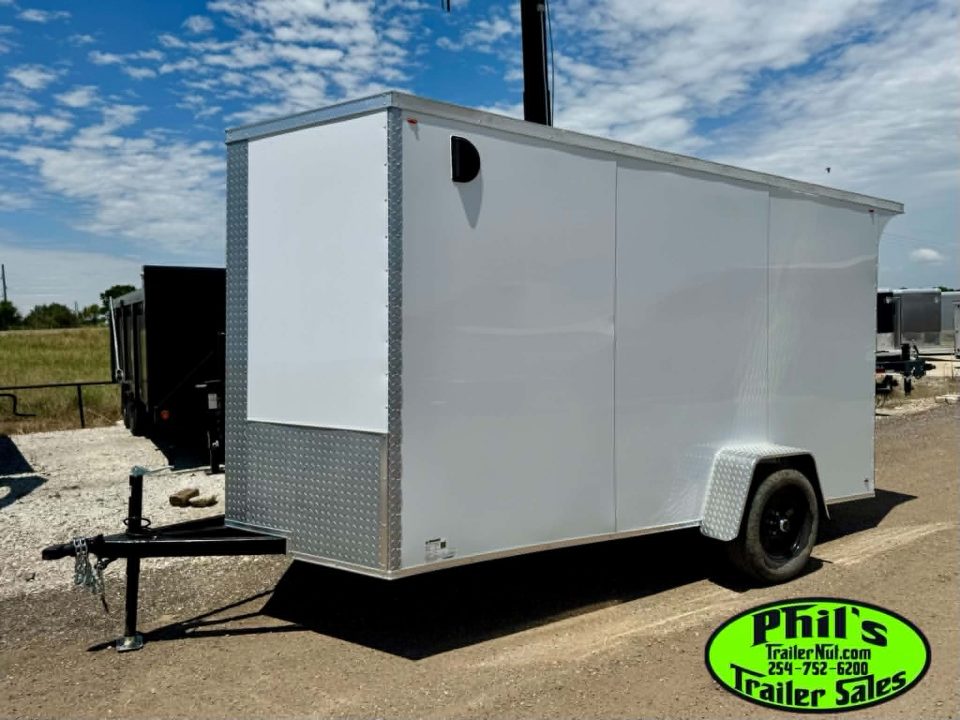 New 2026 6X12 ENCLOSED TRAILER Cargo / Enclosed Trailer REAR WING & SCREWLESS .080 EXTERIOR!
