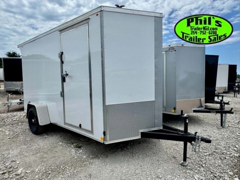 New 2026 6X12 ENCLOSED TRAILER Cargo / Enclosed Trailer REAR WING & SCREWLESS .080 EXTERIOR!