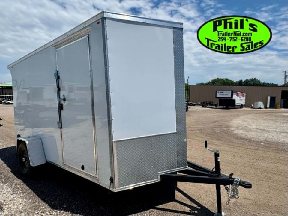 New 2026 6X12 ENCLOSED TRAILER Cargo / Enclosed Trailer REAR WING & SCREWLESS .080 EXTERIOR!