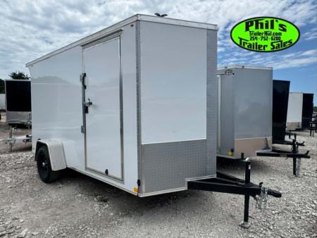 New 2026 6X12 ENCLOSED TRAILER Cargo / Enclosed Trailer REAR WING & SCREWLESS .080 EXTERIOR!