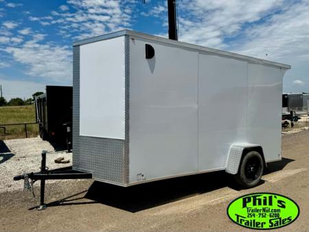 New 2026 6X12 ENCLOSED TRAILER Cargo / Enclosed Trailer REAR WING & SCREWLESS .080 EXTERIOR!