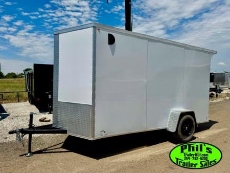 New 2026 6X12 ENCLOSED TRAILER Cargo / Enclosed Trailer REAR WING & SCREWLESS .080 EXTERIOR!