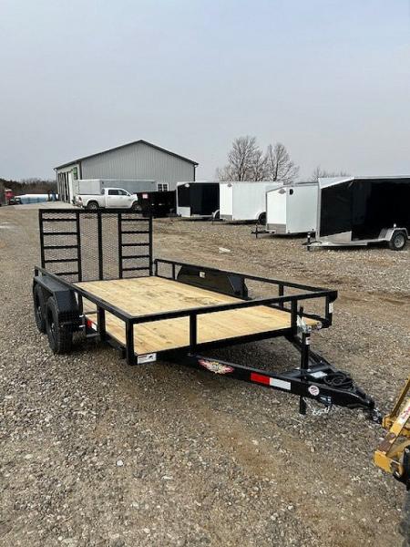 New 2026 H&H Trailers 82 X14' Rail Side LADDER STYLE GATE 7k gvwr Utility Trailer