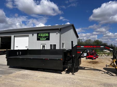 New 2026 MAXX-D D9X 96X16 GN DECKOVER FOLD DOWN SIDES HYDRO JACKS 16K GVWR Dump Trailer