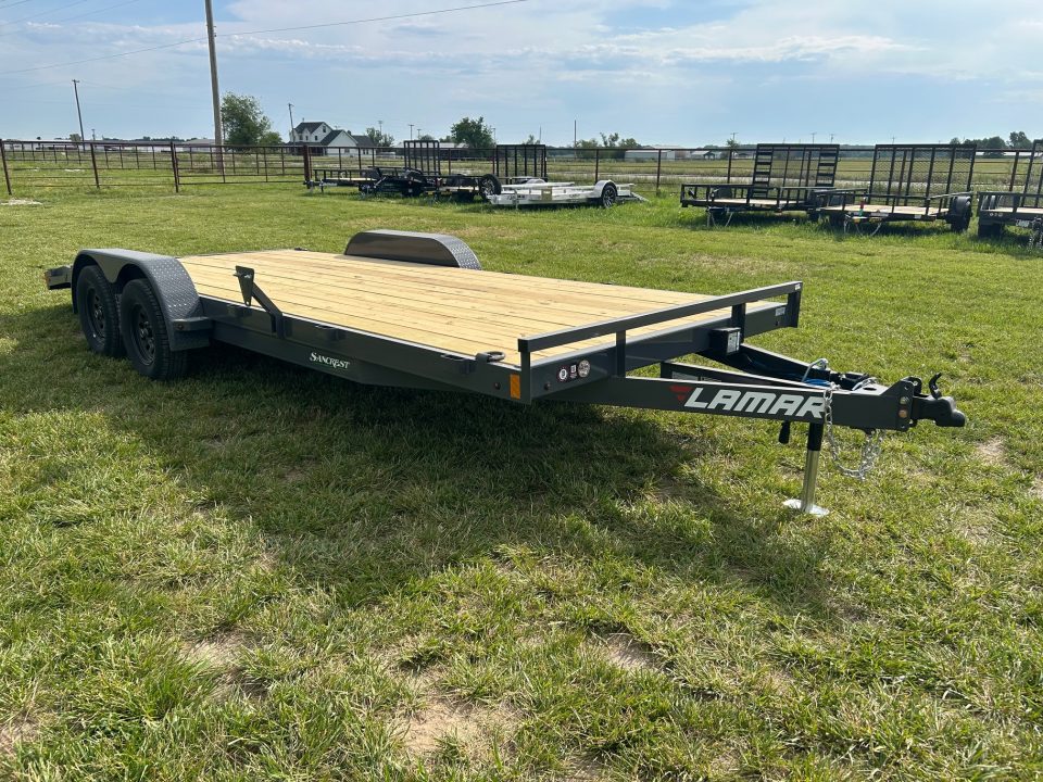 New 2026 Lamar 83x20 Tandem 7K Carhauler w/ 2' Dove & Slide In Ramps