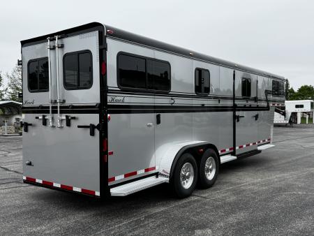 New 2026 Hawk Elite 2 + 1 Gooseneck Horse Trailer w/ Side Unload