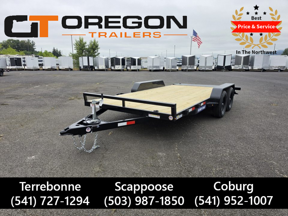 New 2025 Eagle Open 7x16 Steel Carhauler Flatbed Trailer 7K GVWR