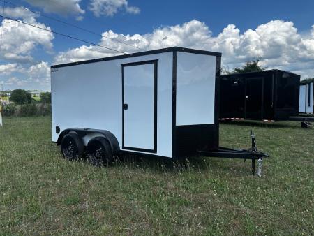 New 2026 Luxe 6X12 - Enclosed Trailer- 3500LB Tandem Axle - White Poly - Blackout