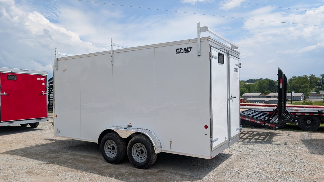 New 2026 Car Mate 7x16 HD Contractor Trailer w/ Rear Barn Doors (9990#)