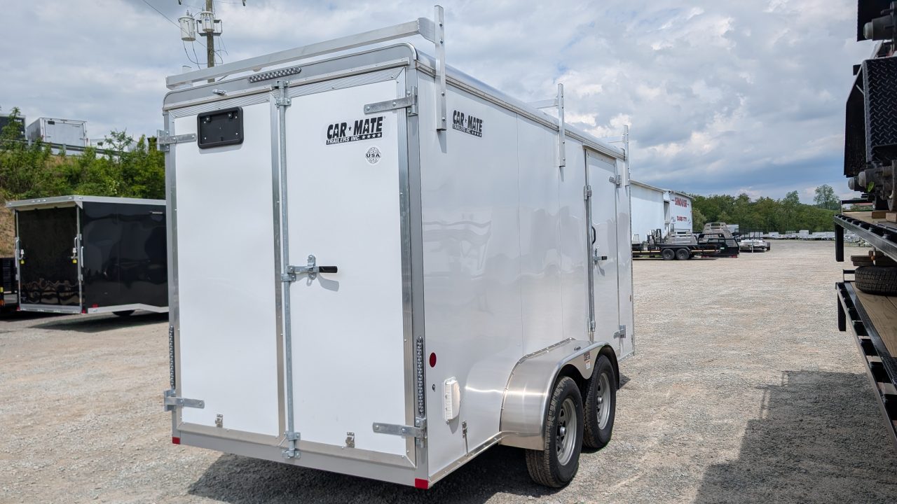 New 2026 Car Mate 6x14 HD Custom Cargo Trailer w/ Barn Doors & Ladder Racks