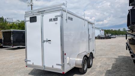 New 2026 Car Mate 6x14 HD Custom Cargo Trailer w/ Barn Doors & Ladder Racks