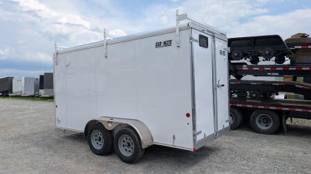New 2026 Car Mate 6x14 HD Custom Cargo Trailer w/ Barn Doors & Ladder Racks