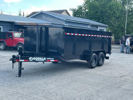 New 2024 Gorilla Trailers 7' x 16' High Side Telescopic 14K Dump Trailer