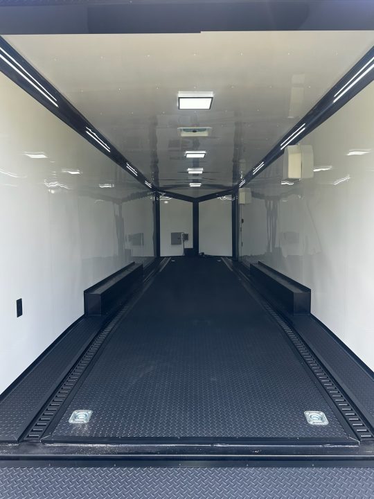 New 2026 Rock Solid Cargo 8.5x32 Race Trailer-Finished Interior-Triple 7000 TORSIONS -HD RAMP-Rececessed E-TRACK-BOGEY WHEELS-24ft AWNING