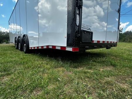 New 2026 Rock Solid Cargo 8.5x32 Race Trailer-Finished Interior-Triple 7000 TORSIONS -HD RAMP-Rececessed E-TRACK-BOGEY WHEELS-24ft AWNING