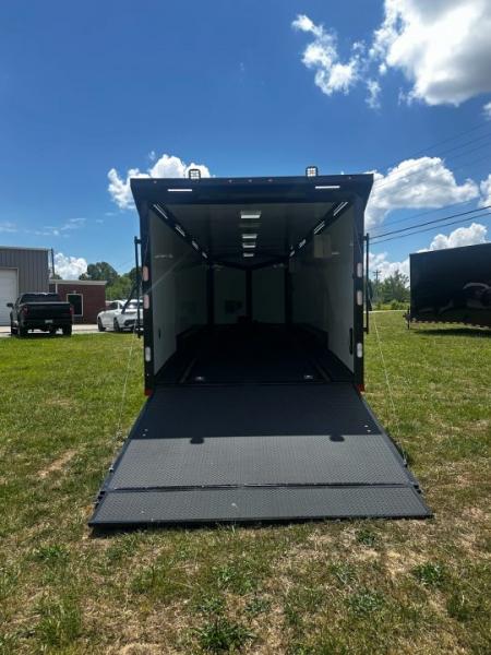 New 2026 Rock Solid Cargo 8.5x32 Race Trailer-Finished Interior-Triple 7000 TORSIONS -HD RAMP-Rececessed E-TRACK-BOGEY WHEELS-24ft AWNING