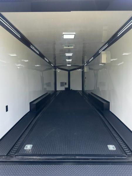 New 2026 Rock Solid Cargo 8.5x32 Race Trailer-Finished Interior-Triple 7000 TORSIONS -HD RAMP-Rececessed E-TRACK-BOGEY WHEELS-24ft AWNING