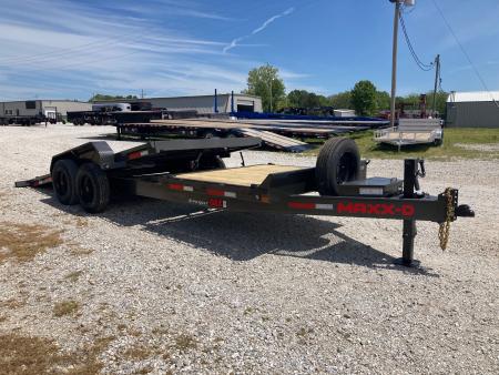 New 2026 MAXX-D 83X22 TANDEM 17.5K TILT W/ 6' STATIONARY DECK, 16' TILT DECK, TOOL BOX & SPARE Tilt Trailer
