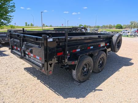 New 2026 Iron Bull 83 x 14 DWB Legendary Reserve Model 14K GVWR, 14 ply Tires, Hydraulic Jack, Scissor Hoist, Aluminum Ramps, Matching Spare, Rear Supports and Solar Charger, Black Dump Trailer