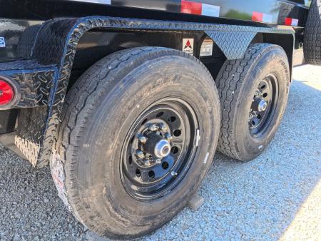 New 2026 Iron Bull 83 x 14 DWB Legendary Reserve Model 14K GVWR, 14 ply Tires, Hydraulic Jack, Scissor Hoist, Aluminum Ramps, Matching Spare, Rear Supports and Solar Charger, Black Dump Trailer