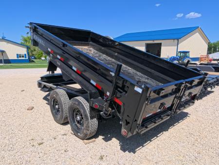 New 2026 Iron Bull 83 x 14 DWB Legendary Reserve Model 14K GVWR, 14 ply Tires, Hydraulic Jack, Scissor Hoist, Aluminum Ramps, Matching Spare, Rear Supports and Solar Charger, Black Dump Trailer