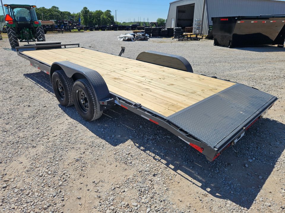 New 2026 Lamar 83X22 TANDEM 10K CAR HAULER W/2' STEEL DOVE SLIDE OUT RAMPS TOOLBOX