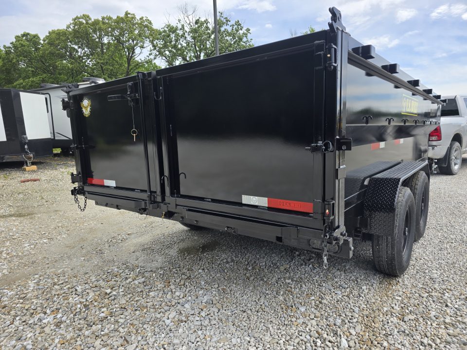 New 2026 Texas Pride/U.S Built 7x16x3 TA, with 14k axles, Barn doors/spreader gate combo Dump Trailer