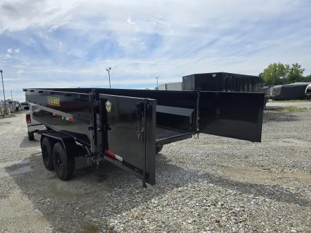 New 2026 Texas Pride/U.S Built 7x16x3 TA, with 14k axles, Barn doors/spreader gate combo Dump Trailer