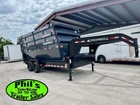 New Iron Bull 16' ROLL OFF DUMP TRAILERS GOOSENECK Dump Trailer WITH 3 BINS