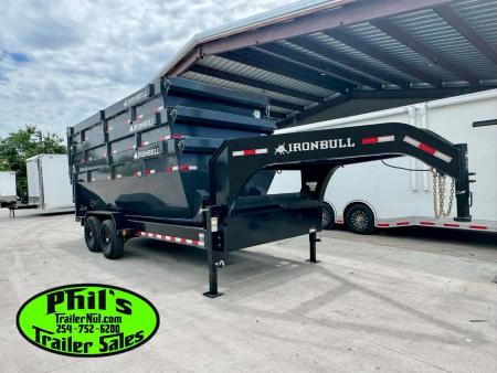 New Iron Bull 16' ROLL OFF DUMP TRAILERS GOOSENECK Dump Trailer WITH 3 BINS