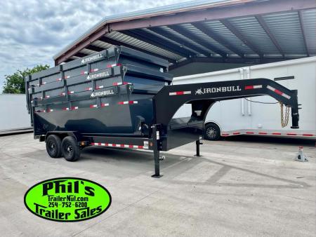 New Iron Bull 16' ROLL OFF DUMP TRAILERS GOOSENECK Dump Trailer WITH 3 BINS