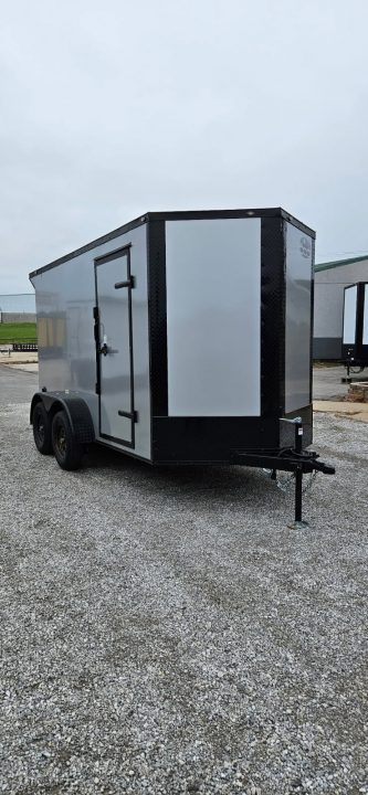 New 2026 Family Trailer 6x12 Tandem Axles Cargo / Enclosed Trailer-Screwless Exterior- Blackout Pkg- Rear Spoiler-HD Axles