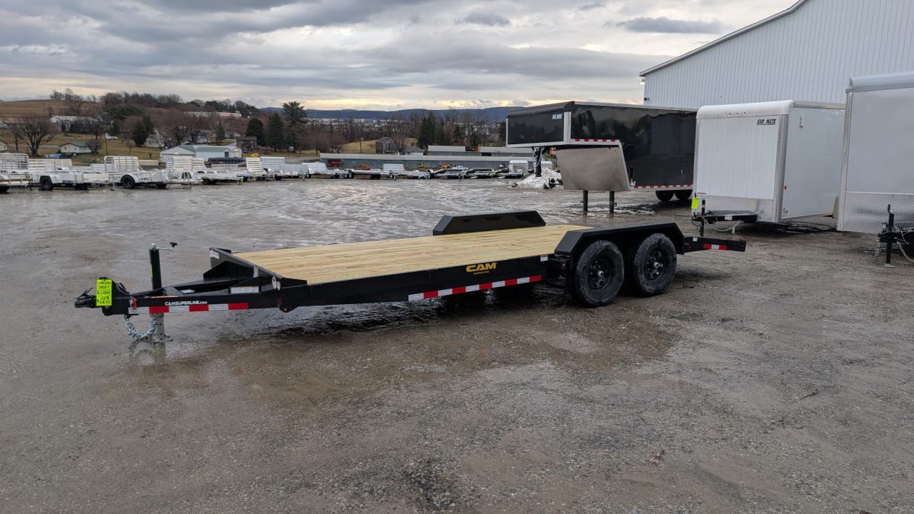 New 2026 CAM Superline 20' HD Wood Deck Car Hauler w/ DS Removable Fender