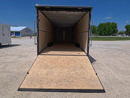 New 2026 H&H Trailers 8.5' X 28' X 7' Cargo / Enclosed Trailer - Flat Top V-Nose, 14K GVWR, Rear Spoiler w/Loading Lights , Composite Silver