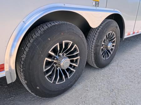 New 2026 H&H Trailers 8.5' X 28' X 7' Cargo / Enclosed Trailer - Flat Top V-Nose, 14K GVWR, Rear Spoiler w/Loading Lights , Composite Silver