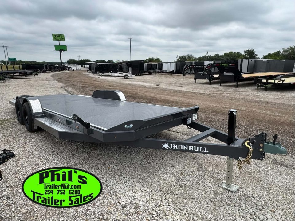 New Iron Bull 83X22 TILT TRAILER OPEN CAR HAULER STEEL DECK Equipment Trailer 5200 LB AXLES